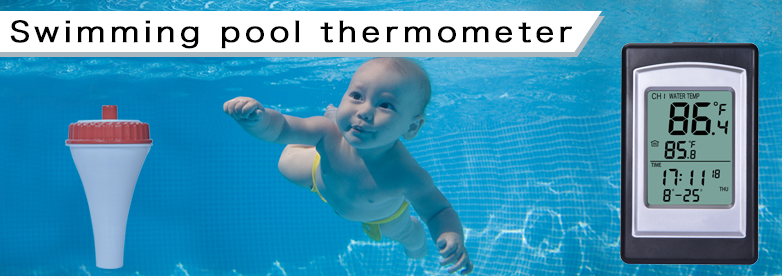 Temperature Accuracy Wireless Solar Digital Pool Thermometer In Red And Silver