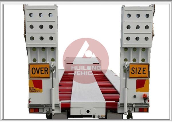 100T Heavy Duty Trailer Double Speed , Gooseneck Flatbed Trailer 13000x3000x1550