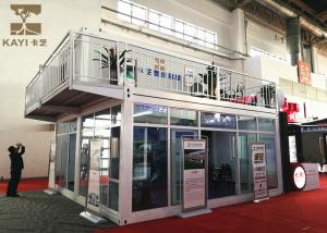 Quality Two Stories Prefabricated Container Homes Glass Wool Material With Double - Glazing wholesale