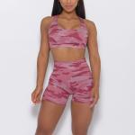 Repreve Recycled Set Eco Sustainable Fix Cup Workout Bra Camo Animal Printed