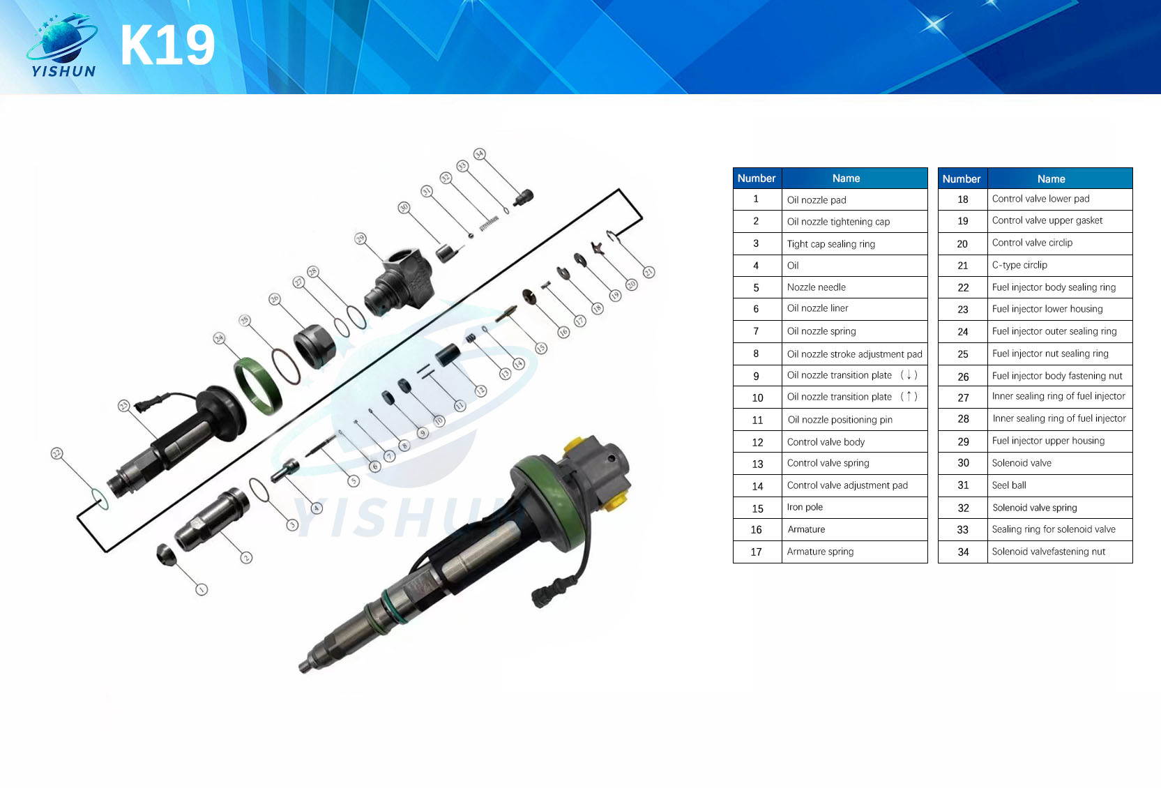 Diesel Pump Injector 0 445 120 035 Diesel Engine Fuel Injector Nozzle 0445120035 For Qsb6.7 Engine
