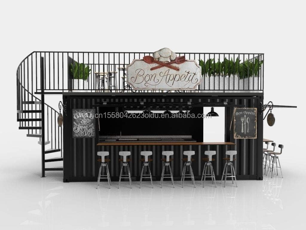 Modern Design Style 10 ft 20 ft Mobile Bar Prefabricated House Container Store Outdoor Steel Sandwich Panel Coffee Shop