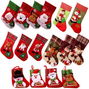 Quality SGS Xmas Santa Snowman Reindeer Christmas Stockings 6 Inch X 5 Inch wholesale