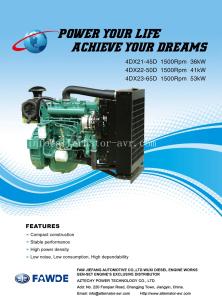 Quality 33KW-53KW 4DX Series of FAW Diesel Engine wholesale