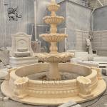 Marble Modern Fountain Egypt Beige Three Tier Garden Fountains Natural Stone