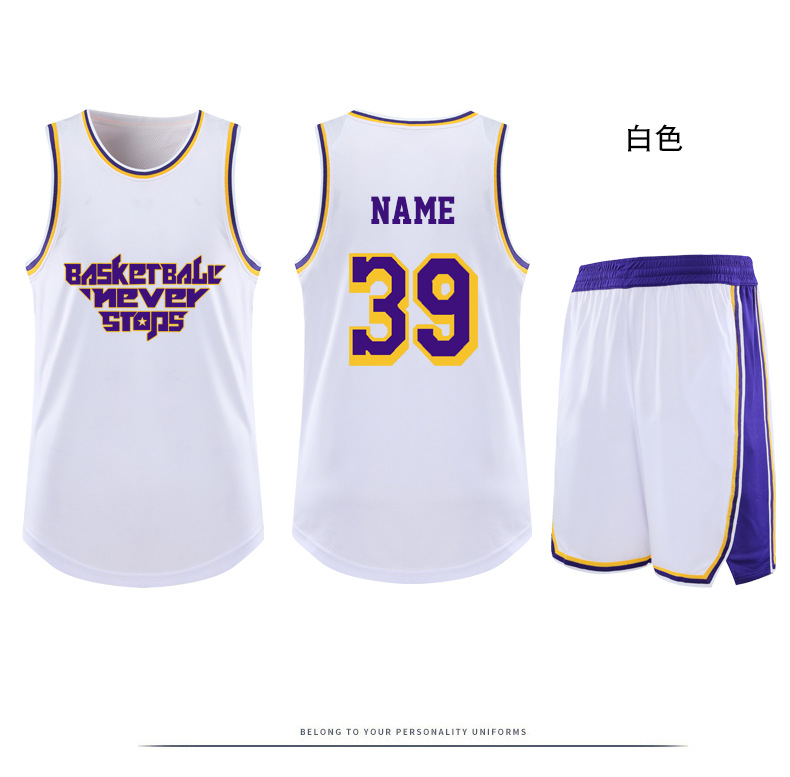 Hot sale soft fabric basketball Uniforms Quick-drying Youth of men Basketball Uniforms