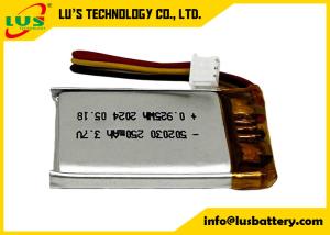 Quality 3.7V 250mAh LP502030 Lipo rechargeable batteries 250mah flat Lithium-ion polymer battery wholesale