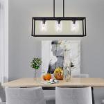 American rectangular wrought iron chandelier dining room kitchen bar glass