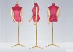 Female Colorful Flannelette Decorative Shop Display Mannequin With Golden Metal