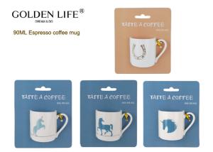 Quality Daily Use Espresso Coffee Mugs 90cc Straight Shape Unicorn Design Long Lifespan wholesale