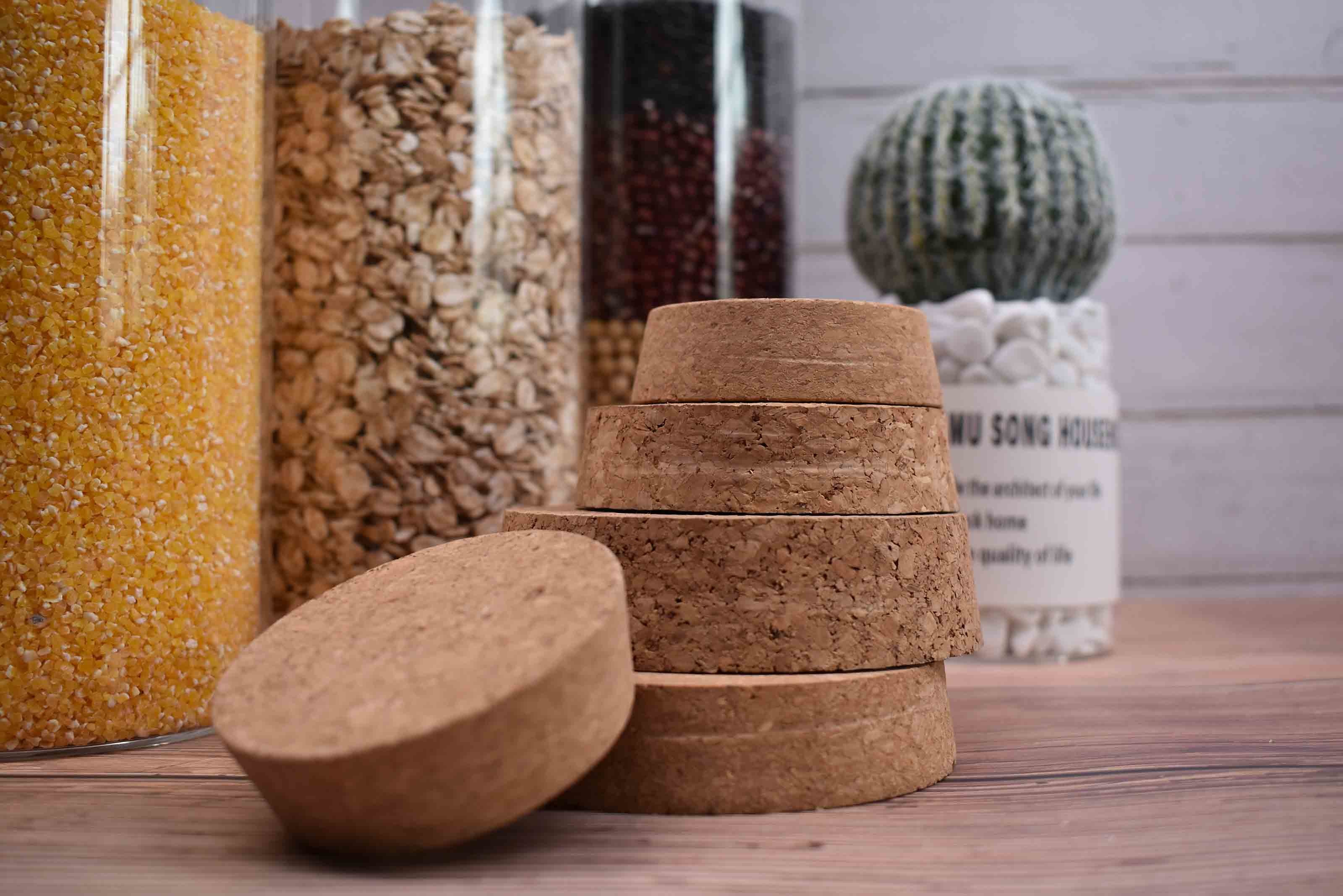 PROP65 Airtightness Glass Jars Cork Lid Storage Jars Eco Friendly
