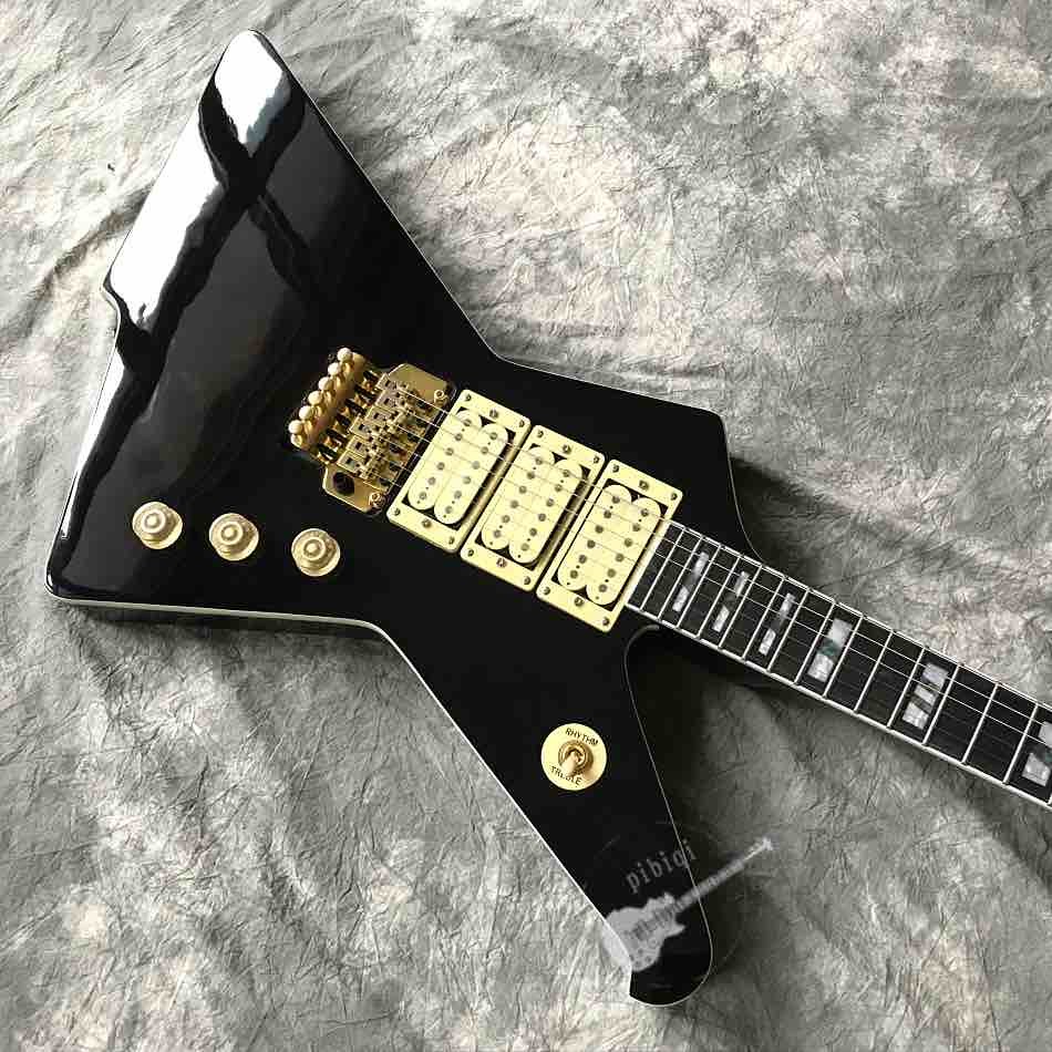 Custom High Gloss Black Destroyer Duplex Tremolo System Electric Guitar in Black or Sunburst