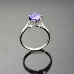 925 Sterling Silver Engagement Ring with Purple Cubic Zirconia(F32)