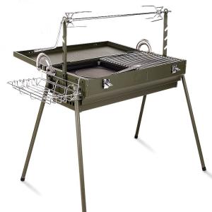 Quality Chrome Plated Rotating Skewer Suitcase Grill Perfect for Camping and Outdoor Cooking wholesale