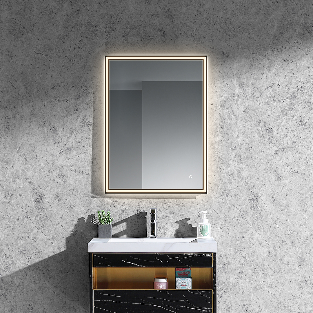 Hotel Silver Lenses Backlit Touch Sensor Led Bathroom Mirror with Light and Magnifying