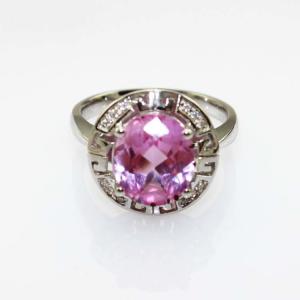 Quality Women Jewelry Oval Pink Cubic Zircon with Rhinestone Sterling Silver Ring(R187) wholesale