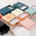 Square Small Jewelry Packaging Boxes 250gsm Cardboard Paper Drawer Box