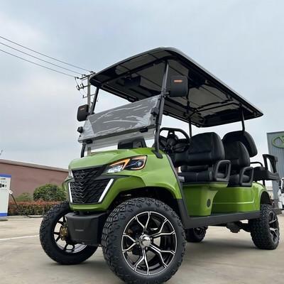 Green Six-Seater Electric Off-Road Luxury Golf Cart Lithium Battery Equipped