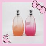 Engraving Surface Refillable Glass Perfume Bottle , Glass Perfume Round Bottle