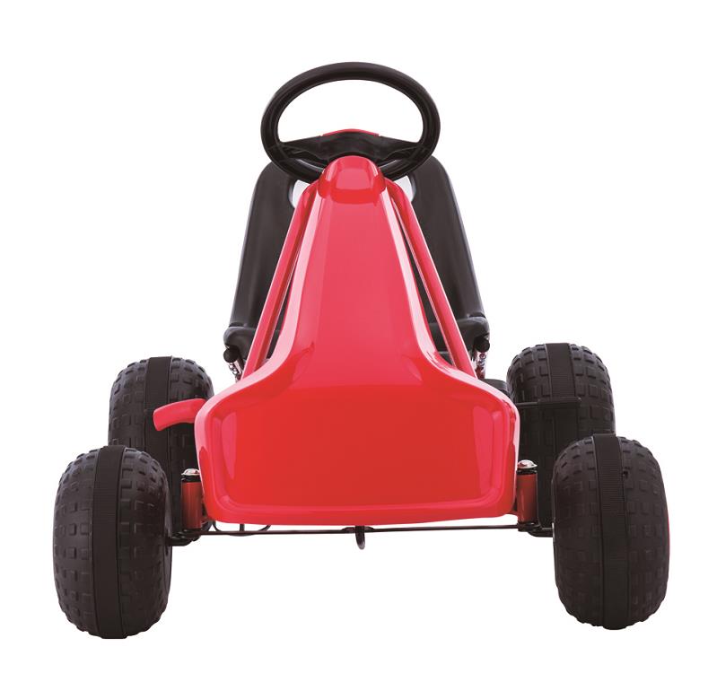 Red Single Seat Pedal Go-Karting for 7-Year-Old Children Plastic Wheel and Ride-On Car