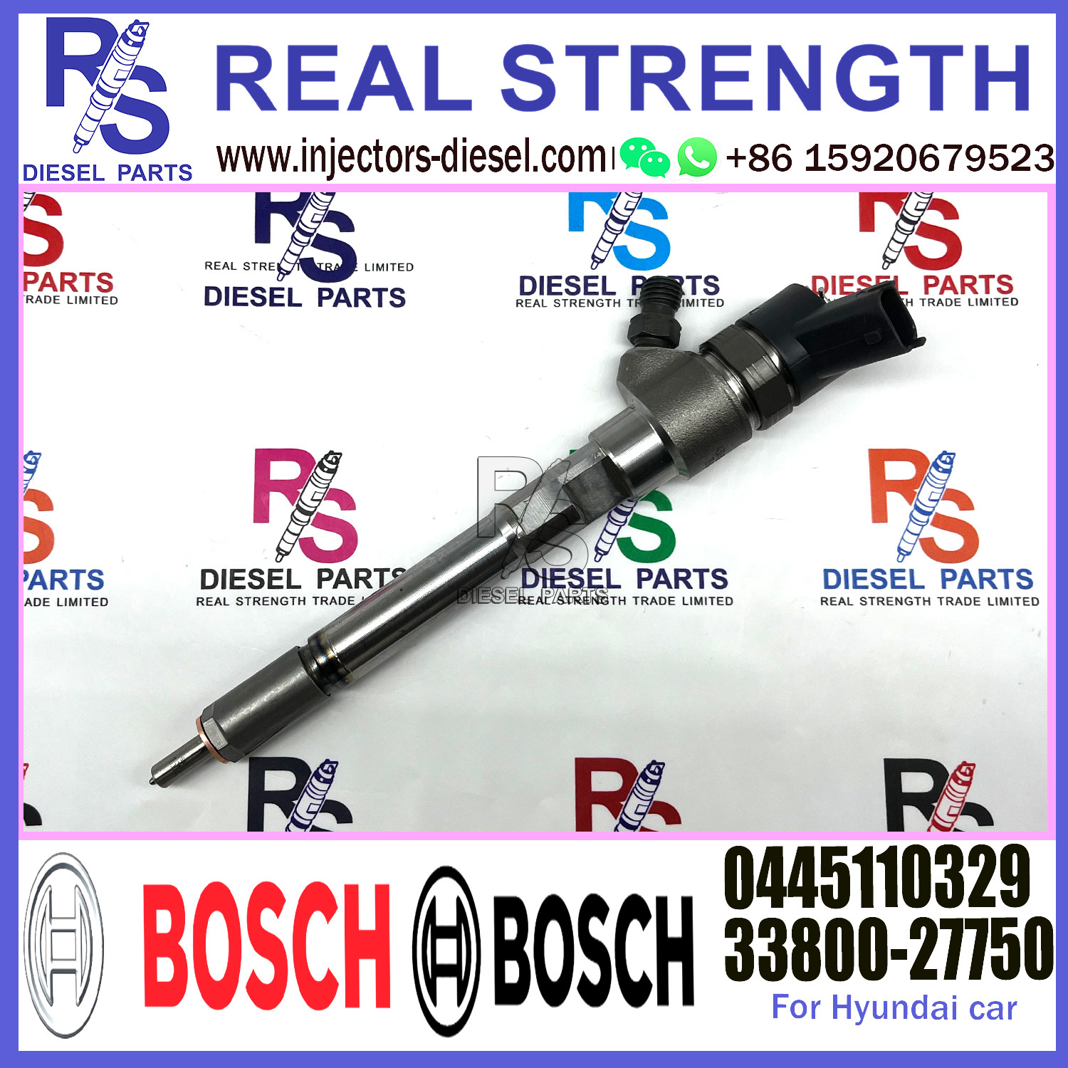 Genuine Original New Injector 0445110329 0445110330 0445110331 for HYUNDAI Common Rail Fuel Diesel Injector 33800-27750