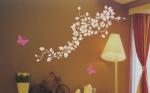 Artificial Carving White Wine Wall Flower Stickers F152