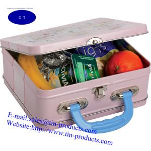 Quality Different Lunch Box , Metal handle Box , tin handle Box,Gift Handle Box form goldentinbox wholesale