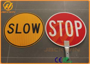Quality Anti UV Reflective Traffic Warning Signs Telescopic Pole Aluminum Plate Slow Stop Bat wholesale