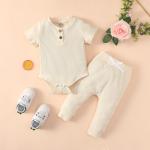 Baby Clothes set organic cotton infant toddler rompers / pants 2pcs baby