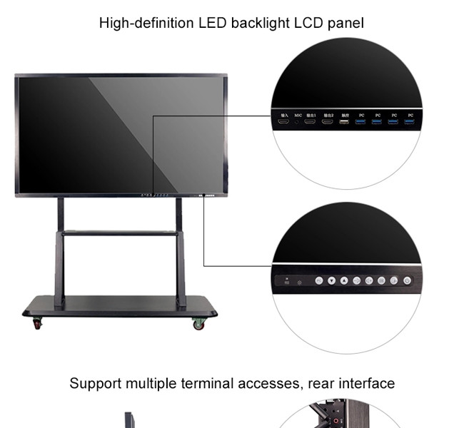 Built In Speakers Interactive Digital Blackboard 1920*1080 Resolution