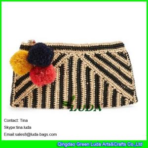 Quality LUDA wholesale handbags fashion raffia bags striped straw women clutch wholesale