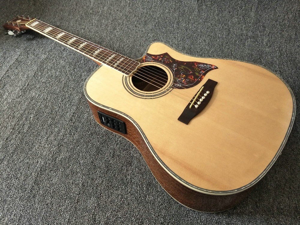 Factory customization Solid Spruce Top Mt D45c Cutaway Electric Acoustic Guitar
