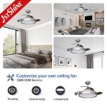 AC Motor 230V 3 Color LED Invisible Ceiling Fan Remote Control