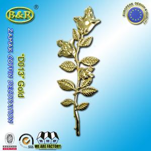 Quality Zamak Rose Coffin Fitting Decoration Zinc Alloy Flower Size 45cm×13cm Gold / Antique Bronze wholesale