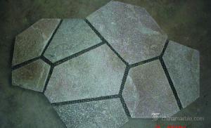 Quality Natural stone Durable Pink Quartzite Mesh Backed Flagstone Paver Tile Heat Resistance wholesale