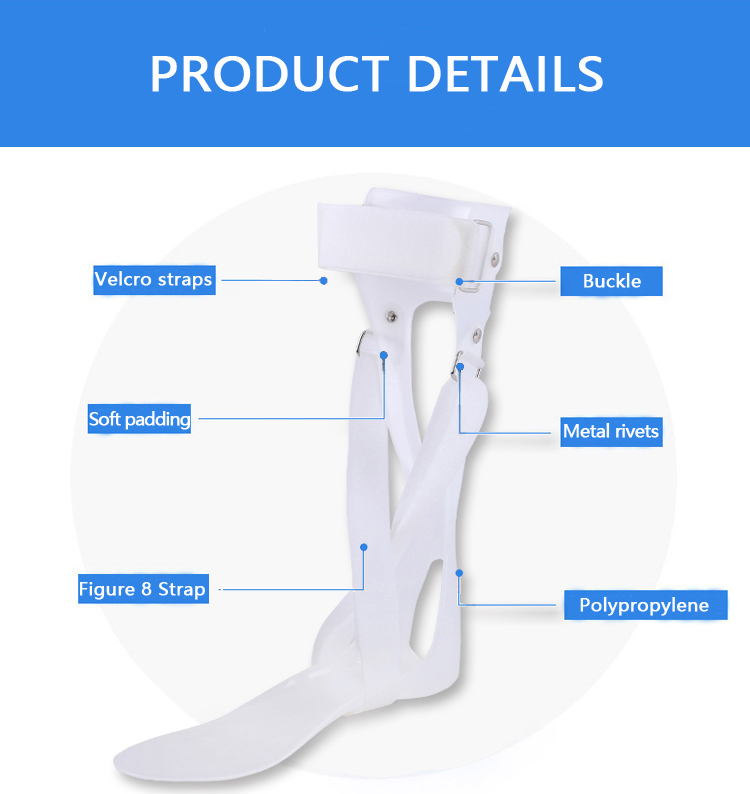 2022 New Design PP splint universal ankle foot support orthosis AFO Leaf Spring
