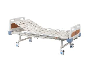 Quality White Blue Variable Height Hospital Bed , Hospital Nursing Bed With 2 Cranks wholesale