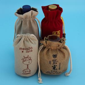 Quality Anti Theft Hessian Drawstring Bags , Natural Color Small Jute Bags For Girl wholesale
