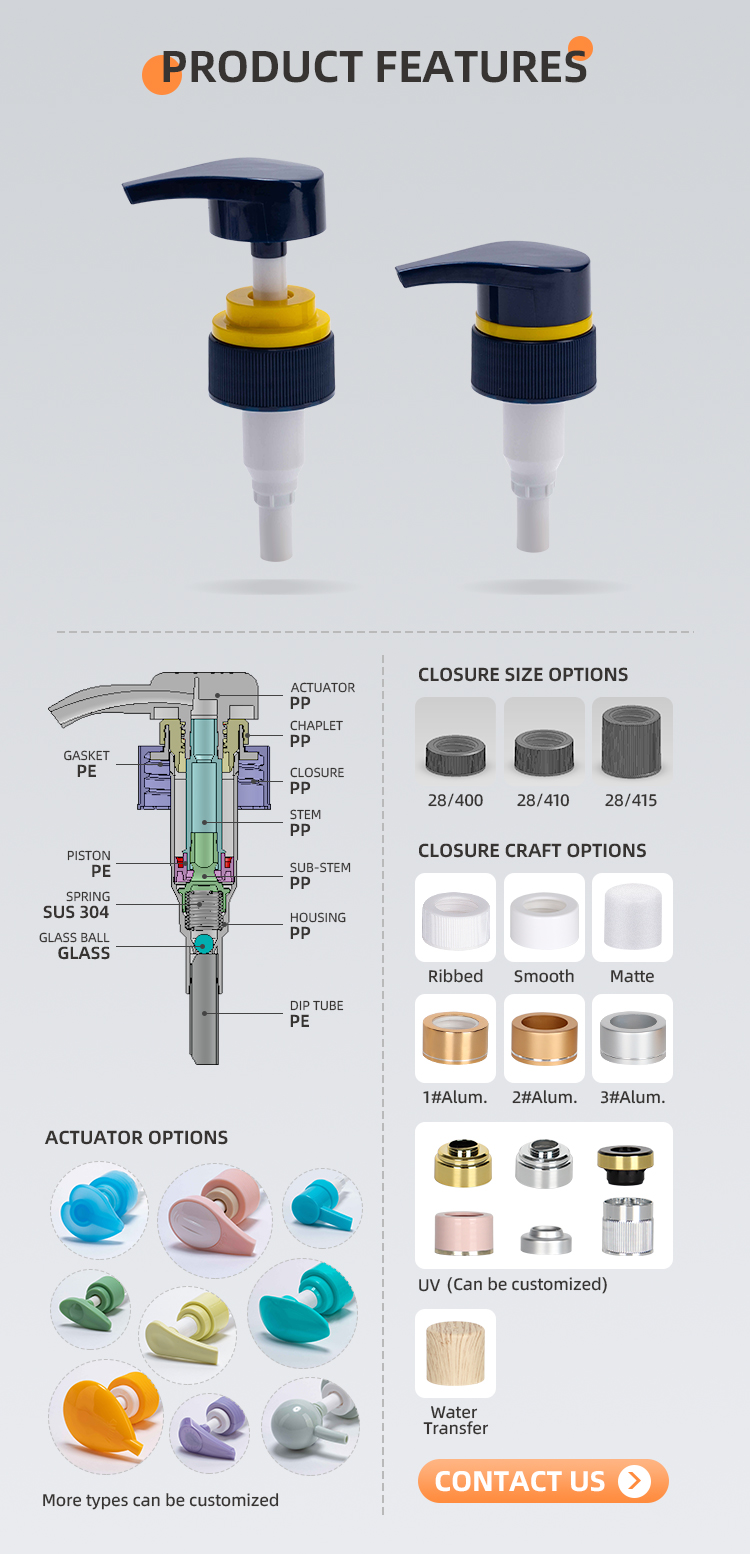 Universal Lotion Dispenser Pump For Shampoo And Conditioner Bottle OEM Available