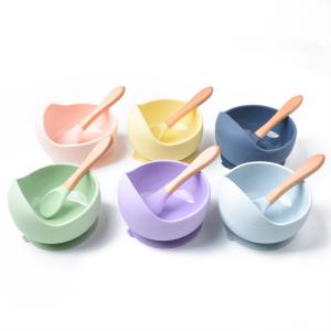 Quality Heat Resistant Silicone Feeding Bowl Purple Pink Weaning Sets Silicone wholesale