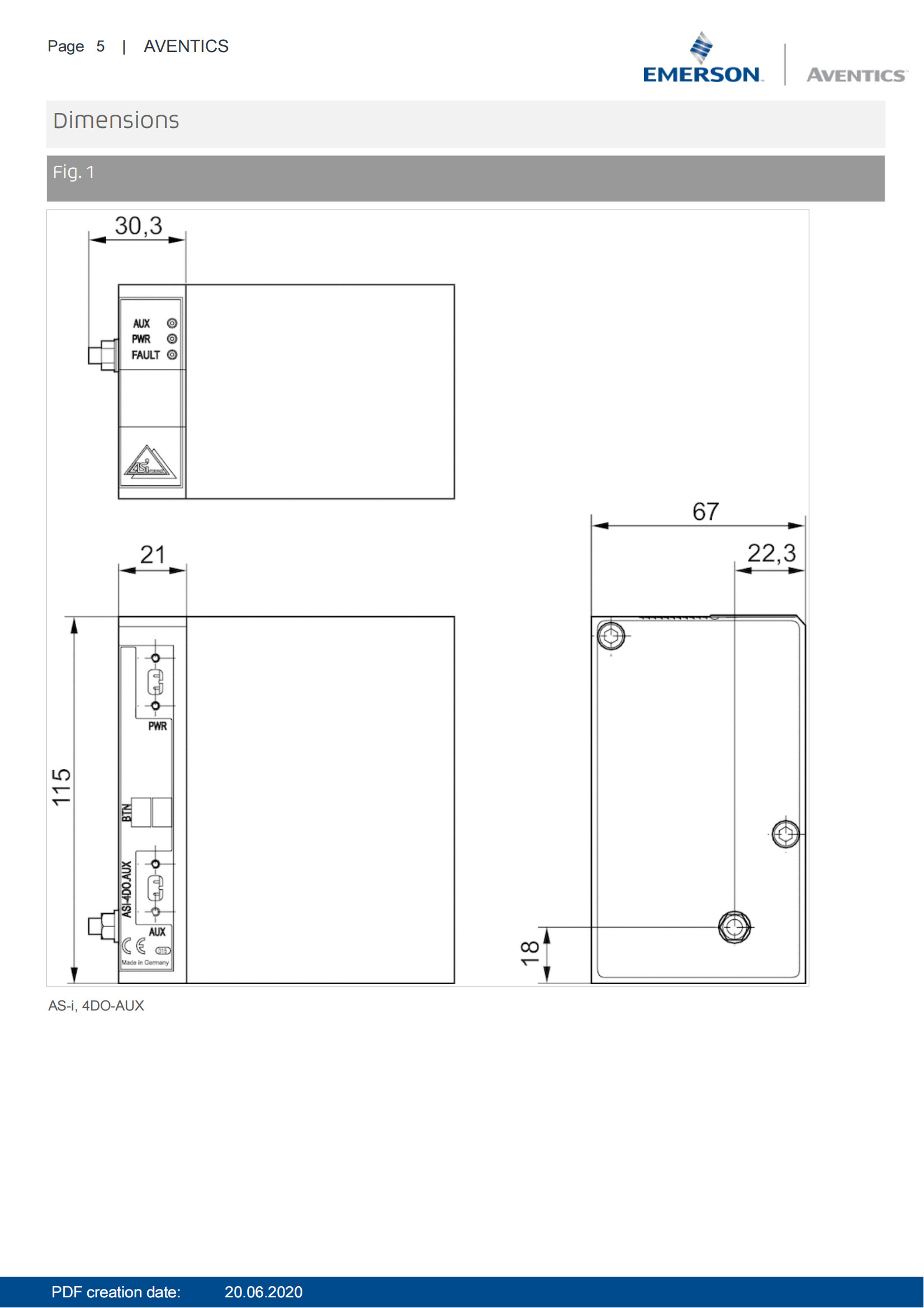 Industrial AVENTICS Series BDC Bus Couplers With Aluminum Housing IP65 Protection