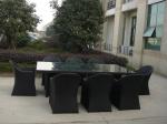 Black UV Resistant Wicker Rattan Garden Dining Sets For Restaurant