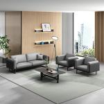 Light Luxury Italian Modern Leather Sofa Coffee Table Set for Office Sectional