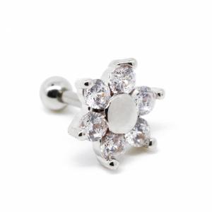 Quality Silver Flower Cartilage Earring 316 Stainless Steel Ear Stud 16G 8mm wholesale