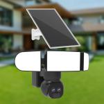 18650 Battery 19200mAh Solar Powered Surveillance Camera With 1500LM Light