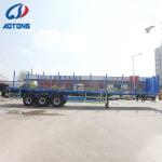 Max Payload 30-100mm Aotong 3 Axles Container Truck Trailer for Timber and Sugar