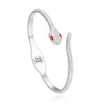 Light Luxury Stainless Steel Designer Jewelry Snake Shape Flash All Diamond