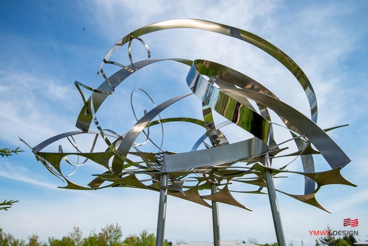 Custom Shape Mirror Craft Abstract Stainless Steel Sculpture for Outdoor Decoration