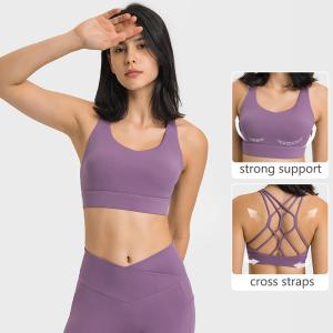 Quality Multi Strand Cross Straps Sports Bra Womens High Elastic Yoga Bra wholesale