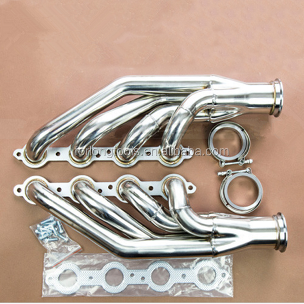 Polished Racing Stainless Steel Exhaust Header Manifold for 97-14 Chevy Small Block V8 LS1 LS2 LS3 LS6 LSX Automobile Exhaust Pipe